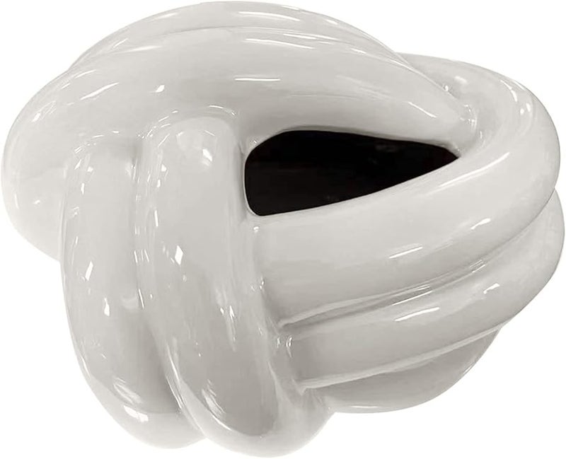 حامل علبة المناديل من السيراميك الأبيض الحليبي، تصميم حديث مجرد، زينة للطاولة الجانبية أو طاولة القهوة - Image 2