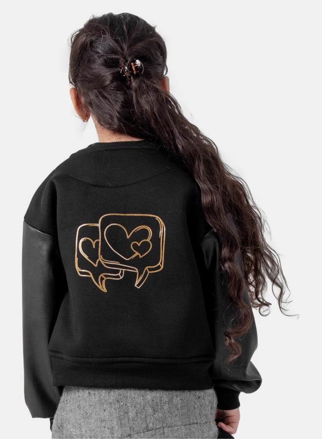 giggles Cotton jacket with leather sleeves - Image 4