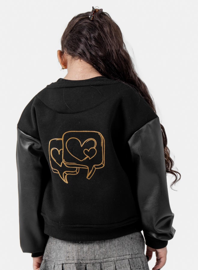 giggles Cotton jacket with leather sleeves - Image 3