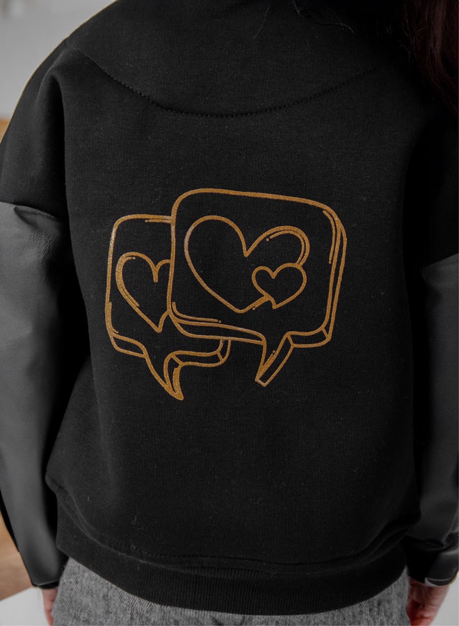 giggles Cotton jacket with leather sleeves - Image 5