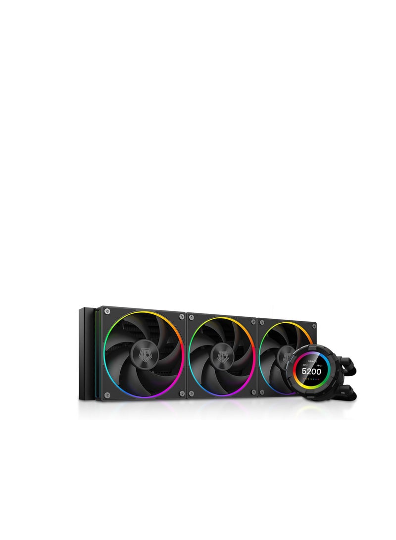 ID-COOLING SL360 CPU Liquid Cooler with Display, Customizable 2.1" LCD Display for Images or Performance Metrics, 360mm AIO Cooler, Three AF127 ARGB Fans, Fits Intel/AMD - Image 1