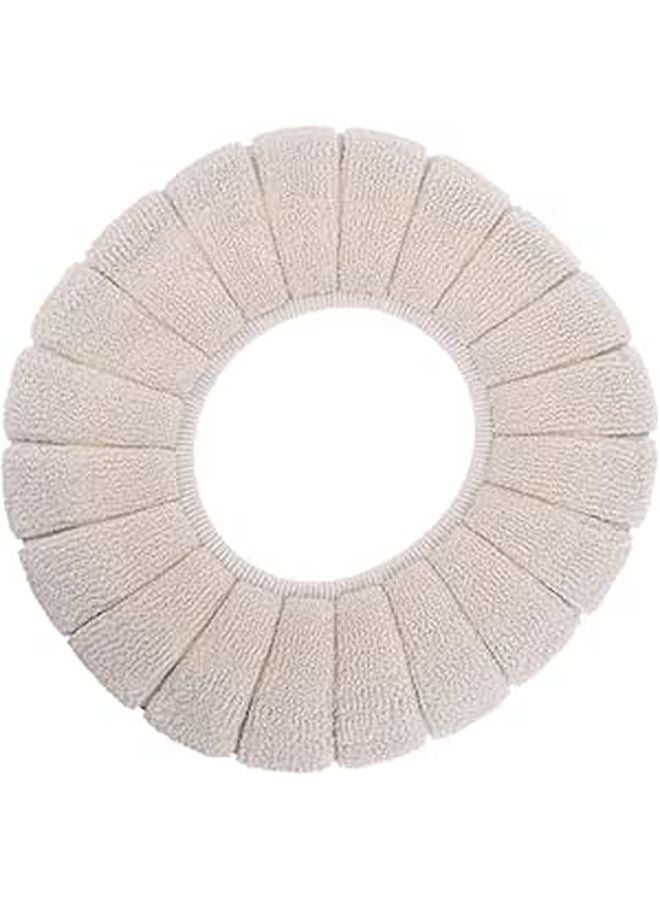 Warm O Shaped Toilet Seat Cover Polyester Machine Washable Easy Install Comfortable - Image 1