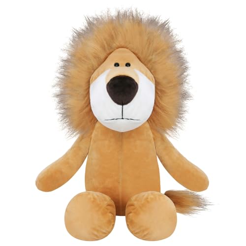 Entallor Lion Stuffed Animal Plushie 138 Inch Realistic Fluffy Mane Plush Toy with Weighted Base Long Fuzzy Tail Imaginative Interactive Gifts for Boys Girls Kids Toddlers Birthday Valentine Day - Image 1