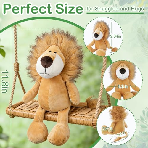 Entallor Lion Stuffed Animal Plushie 138 Inch Realistic Fluffy Mane Plush Toy with Weighted Base Long Fuzzy Tail Imaginative Interactive Gifts for Boys Girls Kids Toddlers Birthday Valentine Day - Image 5