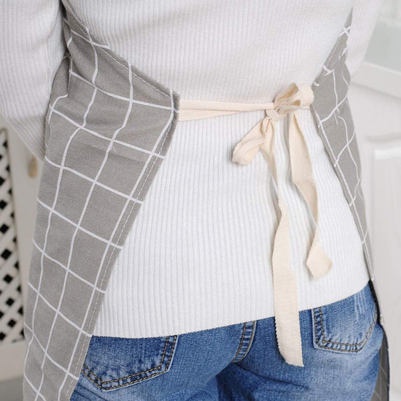 pepplo® Aprons, 2Pack Cotton Linen Adjustable Aprons with 1 Pockets Cooking Kitchen Aprons for Men Women, Color May Vary - Image 5