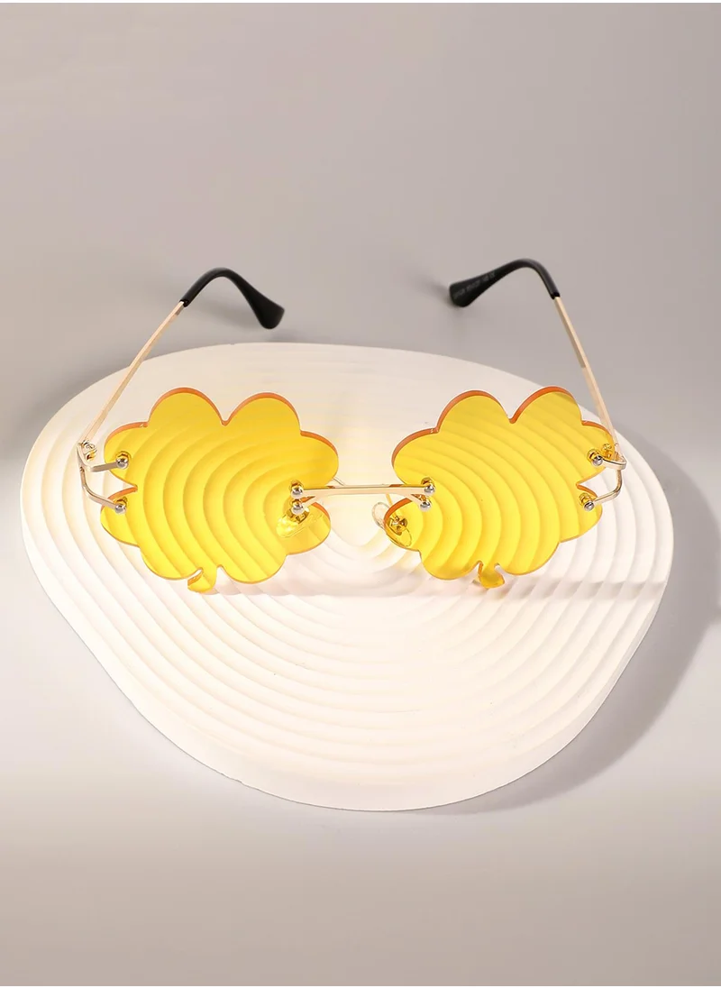 Haute Sauce The Clover Rave Round Sunglasses - Lemon Yellow