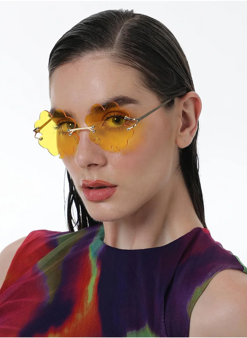 Haute Sauce The Clover Rave Round Sunglasses - Lemon Yellow