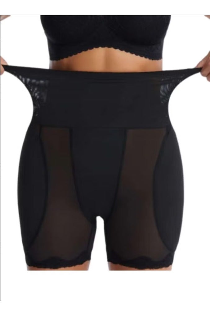 أف ستايل  بنطلون تشكيل الجسم عالي الخصر، بنطلون تشكيل البطن بعد الولادة، بنطلون تعزيز الورك، ضيق بدون درزات مع حشوات إسفنجية جانبية للفخذين، أسود مقاس L - Image 1