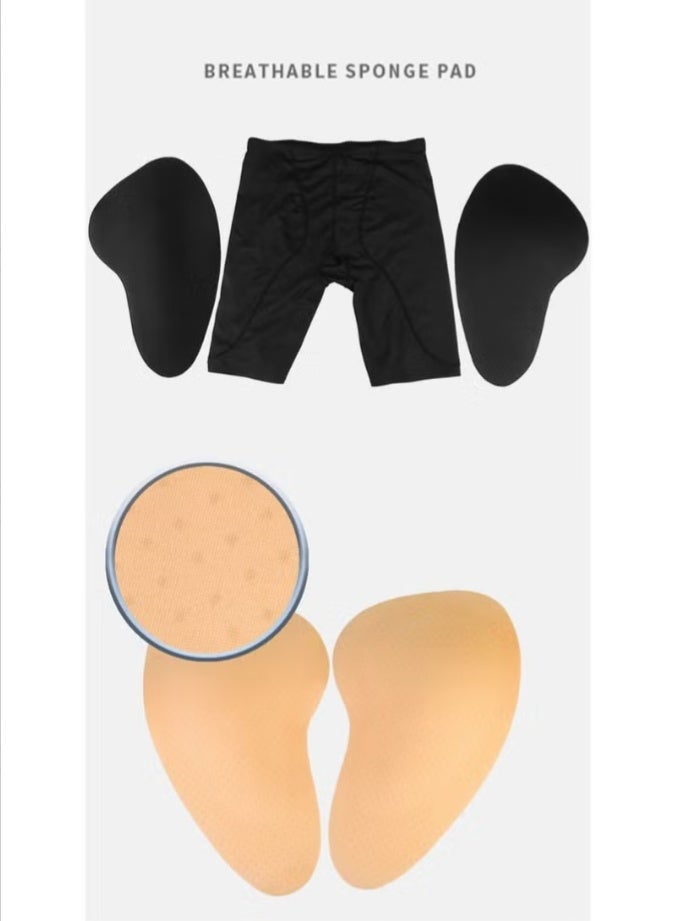 أف ستايل  بنطلون تشكيل الجسم عالي الخصر، بنطلون تشكيل البطن بعد الولادة، بنطلون تعزيز الورك، ضيق بدون درزات مع حشوات إسفنجية جانبية للفخذين، أسود مقاس L - Image 3