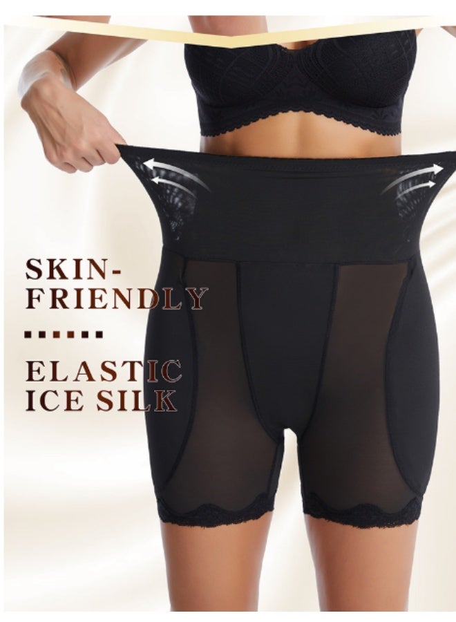 أف ستايل  بنطلون تشكيل الجسم عالي الخصر، بنطلون تشكيل البطن بعد الولادة، بنطلون تعزيز الورك، ضيق بدون درزات مع حشوات إسفنجية جانبية للفخذين، أسود مقاس L - Image 2