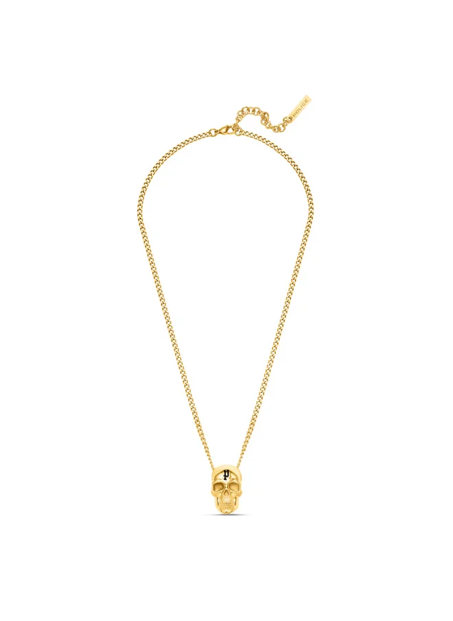 بوليس Vertex Yellow Gold Plated Skull Chain Necklace For MenPEAGN0000904
