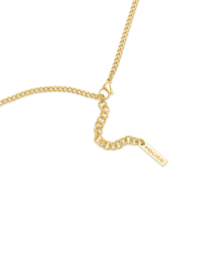 POLICE Vertex Yellow Gold Plated Skull Chain Necklace For MenPEAGN0000904