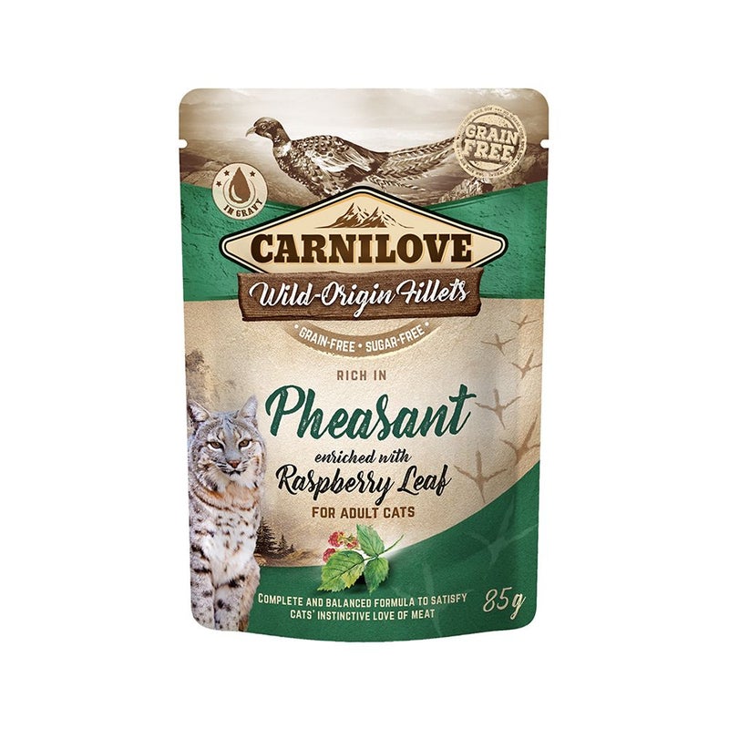 Carnilove Pheasant with Raspberry Leaves Cat Food Pouch - 85 g