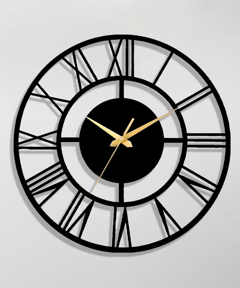 vissera Decorative Metal Wall Clock | Stylish & Fancy Silent Sweep Wall Clock for Living Room, Bedroom & Hall, Antique Designer Non-Ticking Wall Decor, Big Size Fancy Clock for Wall Decoration - Image 1