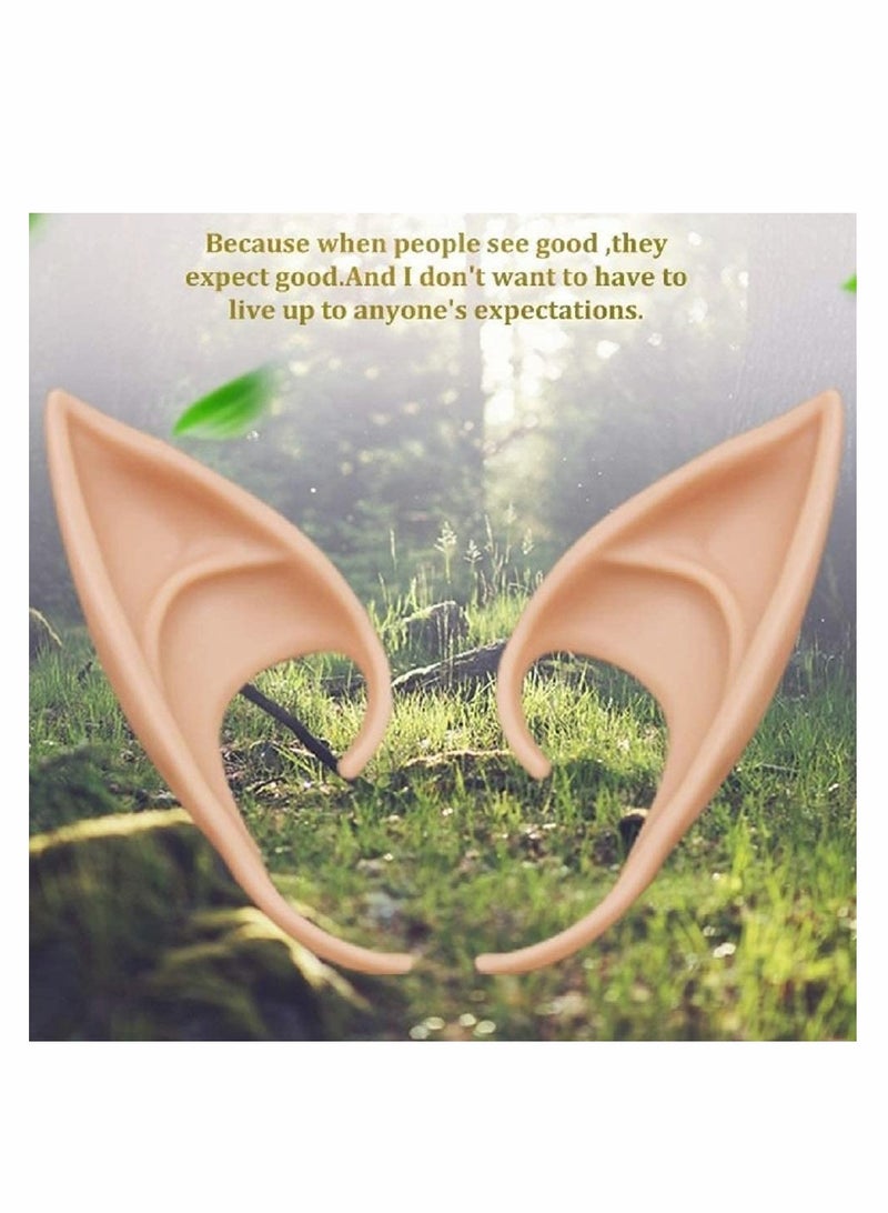 Excefore Pixie Elf Ears, Latex Dress Up Ears for Cosplay Fairy Soft Pointed Tips Anime Party Dress Up Costume Masquerade Accessories, for Any Themed Party (Skin Tone, 1 Pair) - Image 4