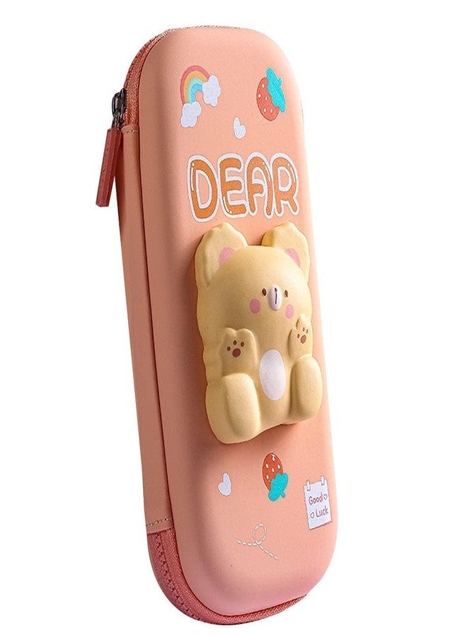 NGEL Cartoon Theme Decompression Soft Pencil Pouch || 3D EVA Pencil Pouch with Zipper || Multipurpose Pen & Pencil Pouch for Boys and Girls (Pack of 1) (Bear) - Image 1