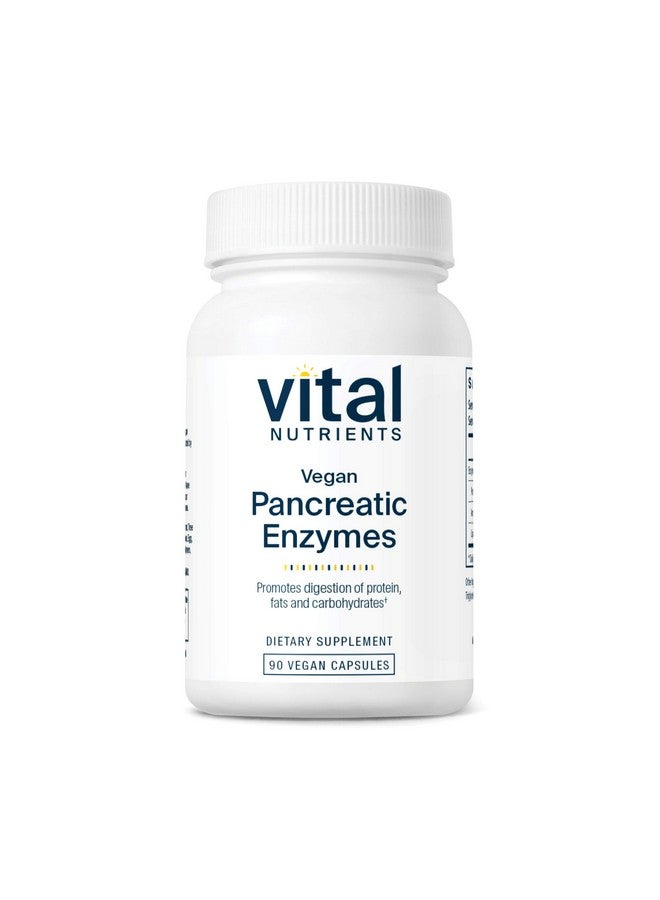 Vital Nutrients Vegan Pancreatic Enzymes - for Women & Men - Enzymes for Digestion Support Gut Health - Relief from Gas & Bloating - Gluten, Dairy, Soy Free - 90 Capsules - Image 1