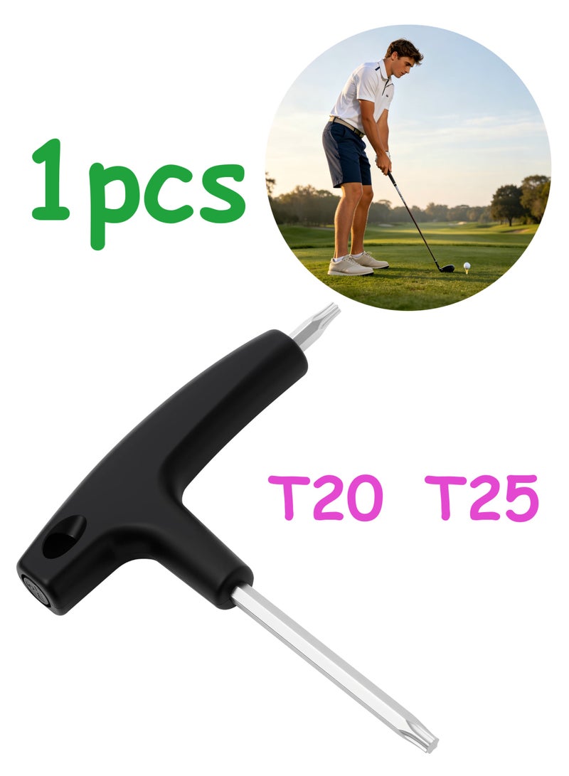 Dual Head Golf Torque Wrench, T20 & T25 Stainless Steel Adjustment Tool for Golf Club Driver Shaft Adapter and Weights - Image 1