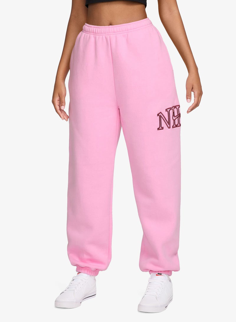 Nike Studio Fleece Mid-Waist Logo Cuffed Sweatpants - Image 1