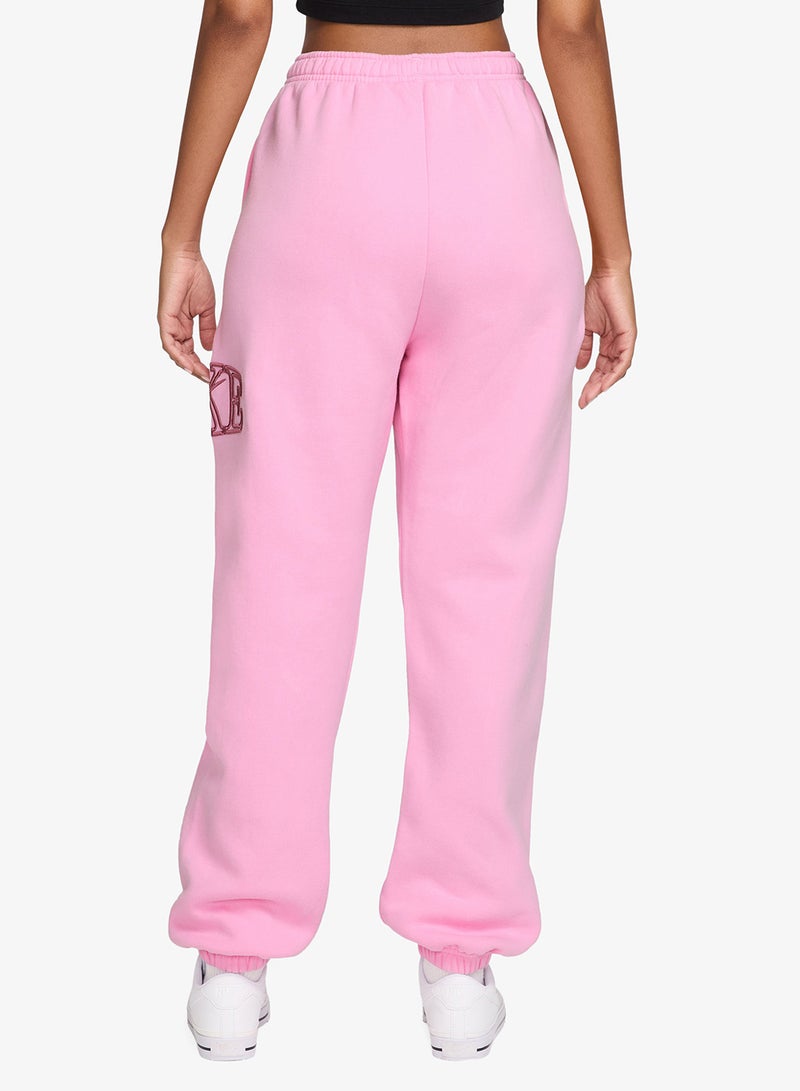 Nike Studio Fleece Mid-Waist Logo Cuffed Sweatpants - Image 2