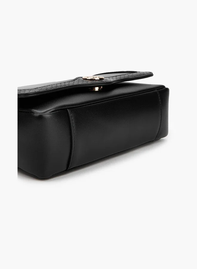 Celeste Solid Crossbody Bag with Chain Strap and Flap Closure