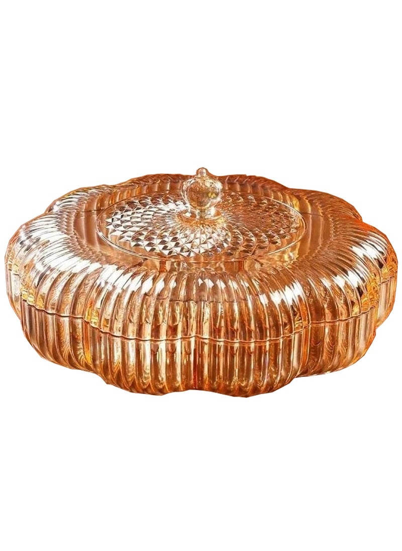 Tradeo Star Round Snack Serving Tray with Lid - Divided Serving Dishes Round Appetizer Platter - Removable Dried Fruit Organizer Plate for Candy Crackers Chips for Parties.  - Image 1