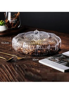Tradeo Star Round Snack Serving Tray with Lid - Divided Serving Dishes Round Appetizer Platter - Removable Dried Fruit Organizer Plate for Candy Crackers Chips for Parties.  - Image 3
