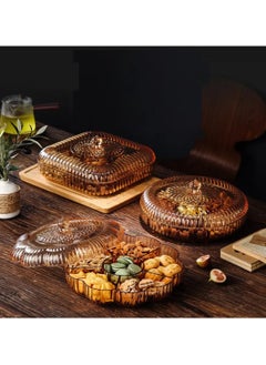 Tradeo Star Round Snack Serving Tray with Lid - Divided Serving Dishes Round Appetizer Platter - Removable Dried Fruit Organizer Plate for Candy Crackers Chips for Parties.  - Image 4