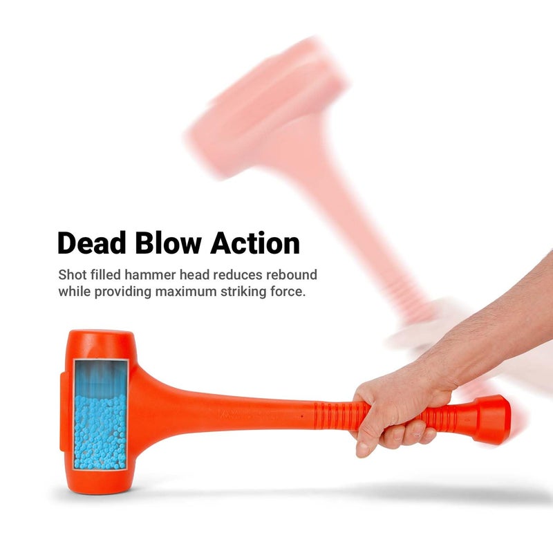 Capri Tools CP10101 C101 Dead Blow Hammer 30" Orange, 9 lb. - Image 2