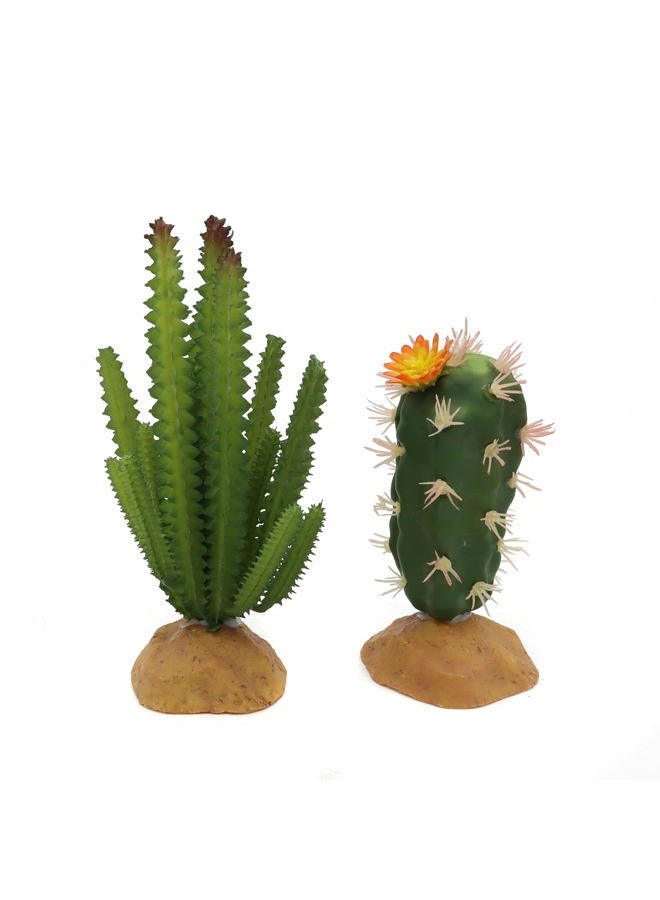 JIHAQUA Reptile Plants Succulent, Artificial Desert Rain Forests Plants for Lizard Bearded Dragon Chameleon Gecko Snake Amphibian Terrarium Decor (Set 2) - Image 4