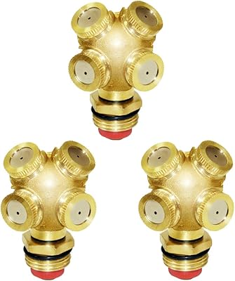 Joywayus Joywayus Brass Misting Spray Nozzle 1/2" 4-Holes Garden Sprinklers Irrigation Connector Water Sprinklers Mister Heads  - Image 1