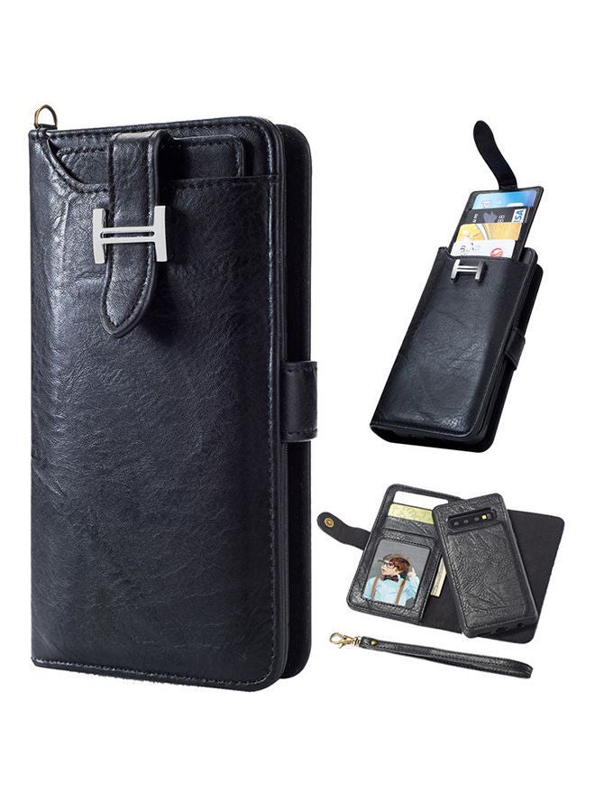 NIBEMINENT Detachable Wallet Case Cover For Samsung Galaxy S10 Plus Black - Image 1