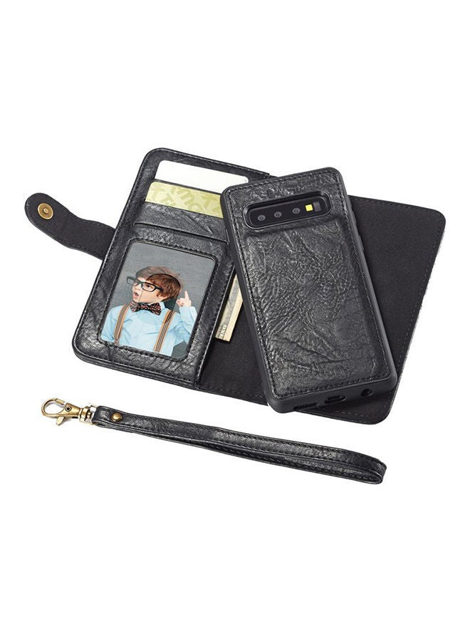 NIBEMINENT Detachable Wallet Case Cover For Samsung Galaxy S10 Plus Black - Image 3