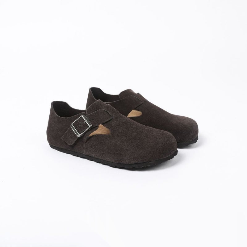 Spring/Autumn Birkenstock Style Leather Slip-Ons for Men and Women - Thick Sole, All-Over Covering  Design