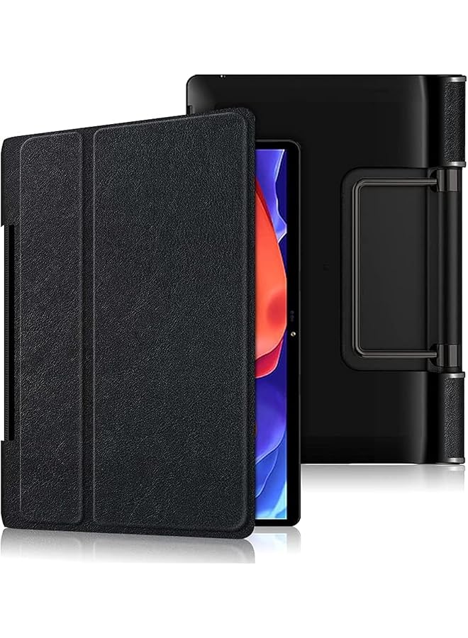 إيروريكس متوافق مع جهاز Yoga Tab 13 إصدار 2021، طراز Yt-K606F، غطاء رفيع من الجلد الفاخر مع حامل واقٍ، غطاء مقاوم للصدمات، أسود - Image 1