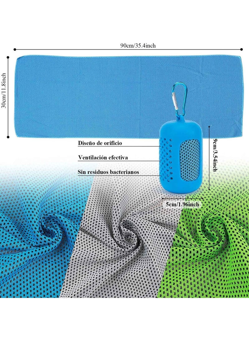 Gonice 3 Pack Refreshing Towels, Soft and Breathable Portable Towels with Round Silicone Bag, Quick Dry Towels for Exercise and Gym, for Running, Hiking, Yoga, Golf, Camping (Green) - Image 5
