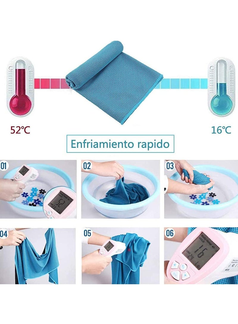 Gonice 3 Pack Refreshing Towels, Soft and Breathable Portable Towels with Round Silicone Bag, Quick Dry Towels for Exercise and Gym, for Running, Hiking, Yoga, Golf, Camping (Green) - Image 4