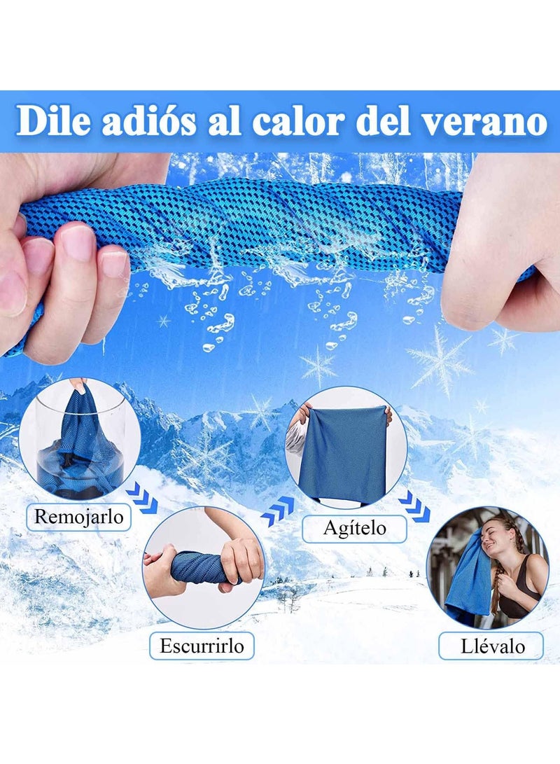 Gonice 3 Pack Refreshing Towels, Soft and Breathable Portable Towels with Round Silicone Bag, Quick Dry Towels for Exercise and Gym, for Running, Hiking, Yoga, Golf, Camping (Green) - Image 2