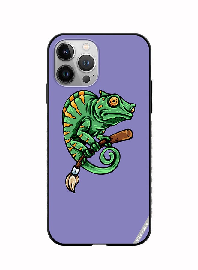 VR CREATIVE Protective Case Cover For Apple iPhone 11 Pro Chameleon On Broom Design Multicolour - Image 1