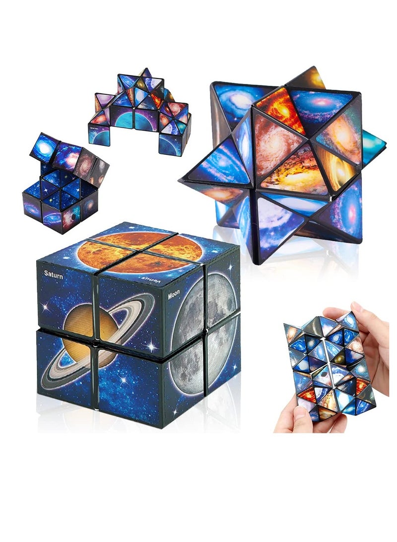 SYOSI Magic Cube, Infinity Rubix Cube 2 in 1 Magic Star Cube Shape Shifting Cube Fidget Toy for Kid and Adults - Image 1