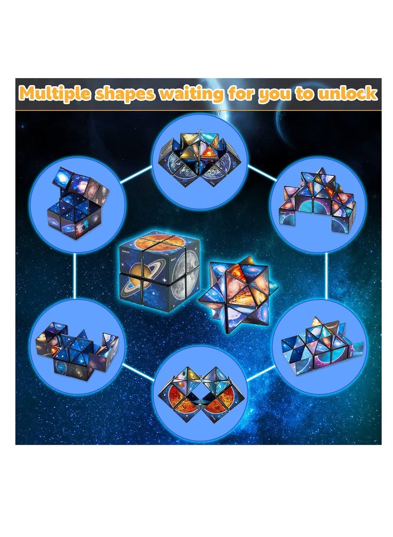 SYOSI Magic Cube, Infinity Rubix Cube 2 in 1 Magic Star Cube Shape Shifting Cube Fidget Toy for Kid and Adults - Image 4