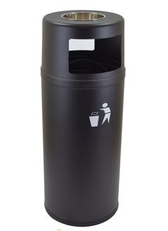 LACOT GENERAL TRADING LLC Ashtray Outdoor Garbage Bin - 70L Black Metal  - Image 1