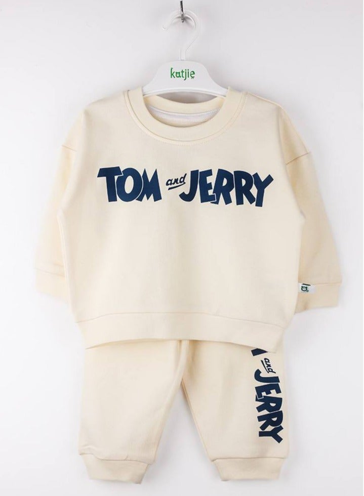 Katjie Tom and Jerry Cotton Sweatshirt and Jogger Set, Casual Wear  - Image 1