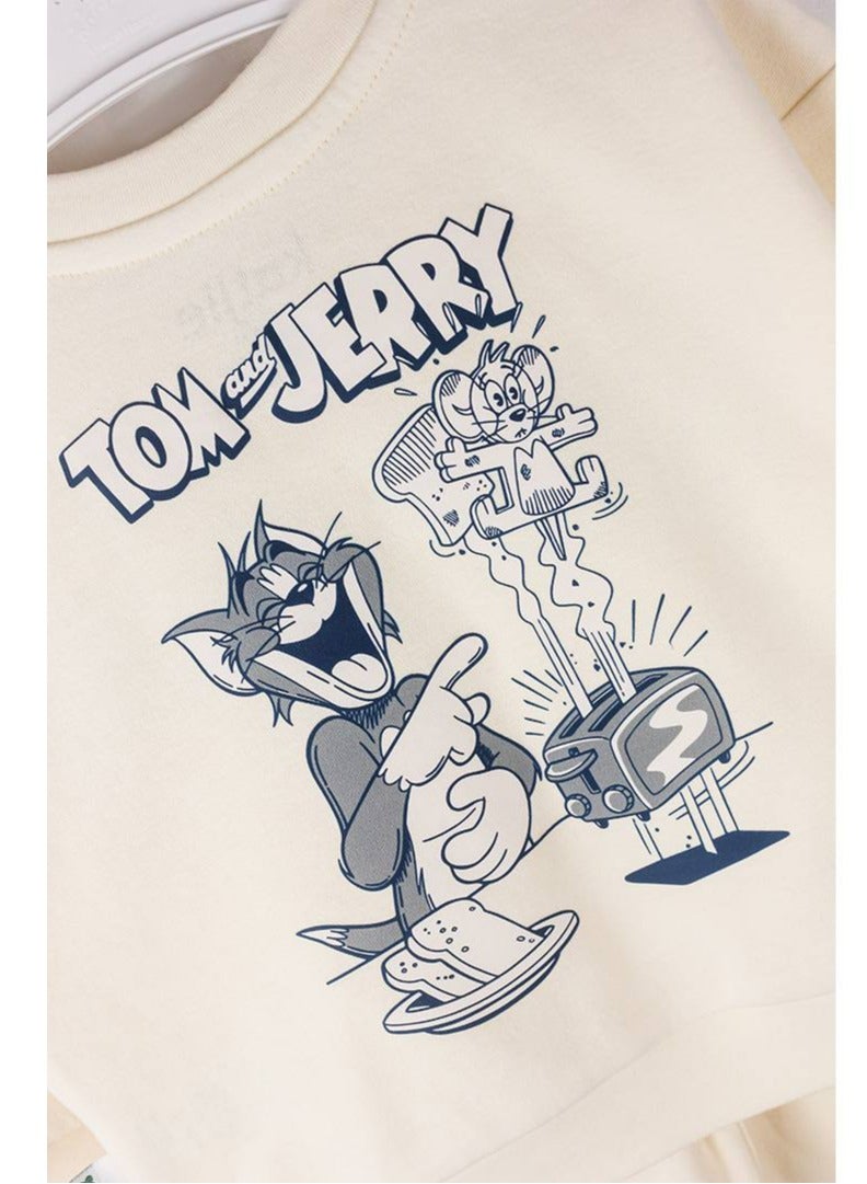 Katjie Tom and Jerry Cotton Sweatshirt and Jogger Set, Casual Wear  - Image 4