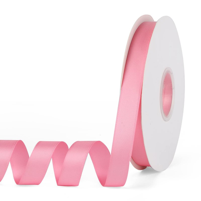 YBLANDEG Satin Ribbon Solid Color Peach Pink 58 inches X 50 YardsDouble Faced Polyester Fabric Ribbon for Gifts Wrapping Wedding Party Hair Crafts Bows DIY Decor Ornaments - Image 3