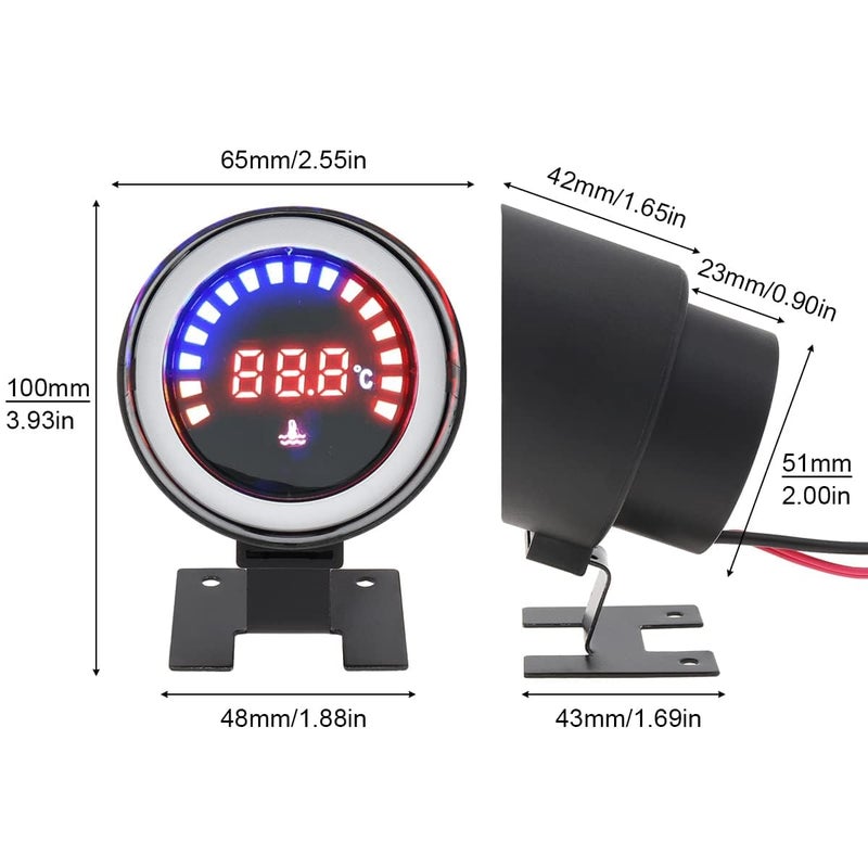 DriSentri 2 Inch Round LED Water Temperature Gauge - Image 2