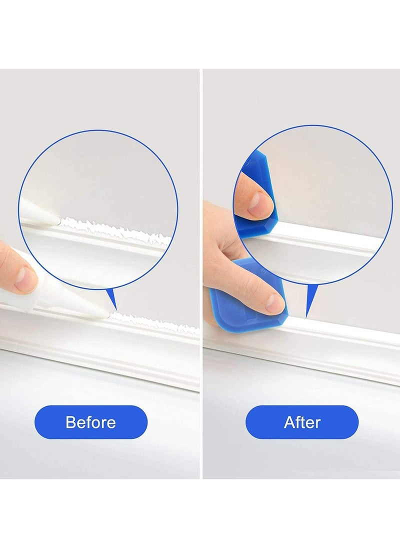 Caulk Strip 2 Pack, Silicone Scraper Tool 4 Pcs, Kitchen Bathroom Toilet Wall Sealing Tape Waterproof Mold Proof Self Adhesive Sealant Strip, Remover Sealant Tools  - Image 4