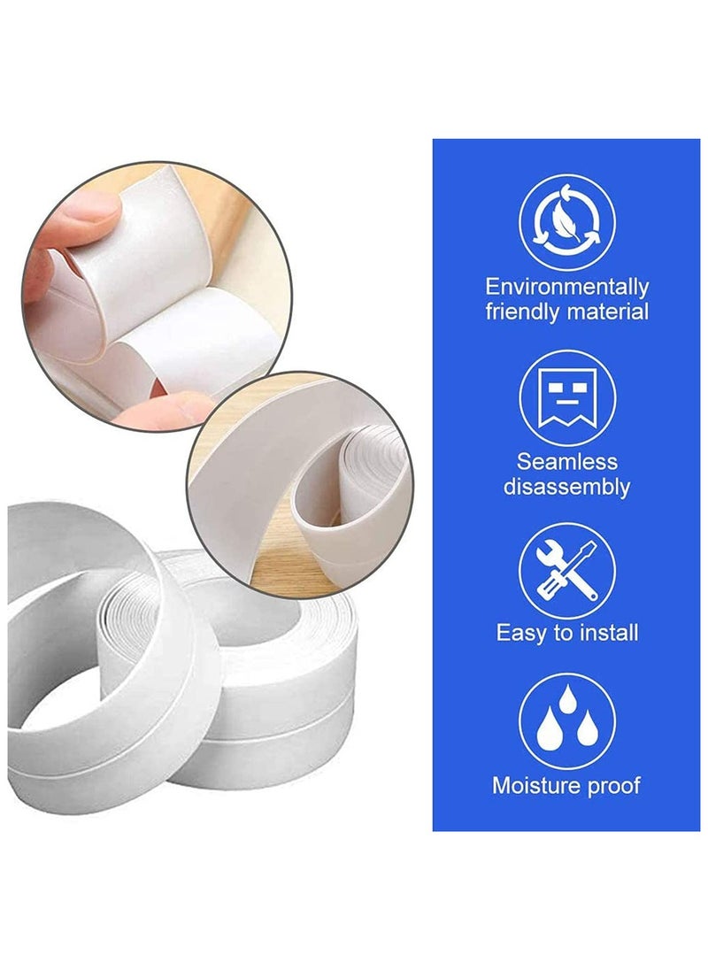 Caulk Strip 2 Pack, Silicone Scraper Tool 4 Pcs, Kitchen Bathroom Toilet Wall Sealing Tape Waterproof Mold Proof Self Adhesive Sealant Strip, Remover Sealant Tools  - Image 5
