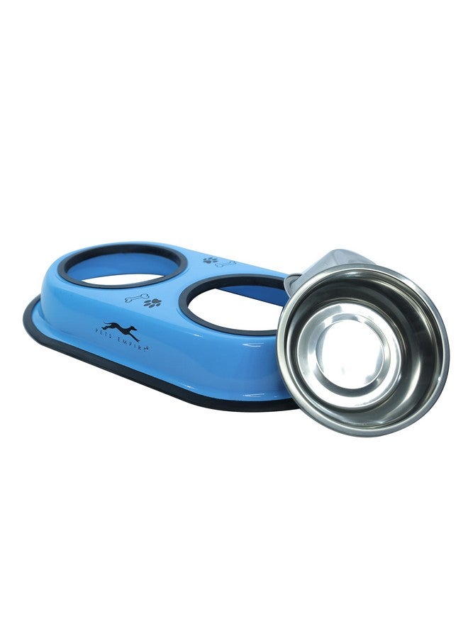 بتس إمباير وعاء طعام للكلاب والقطط | وعاء طعام للقطط | أوعية للقطط والكلاب والقطط الصغيرة | وعاء طعام مزدوج من الفولاذ المقاوم للصدأ | وعاء طعام للقطط | حصيرة مضادة للانزلاق لوعاء الحيوانات الأليفة | 2 × 200 مل (قد يختلف اللون) - Image 3