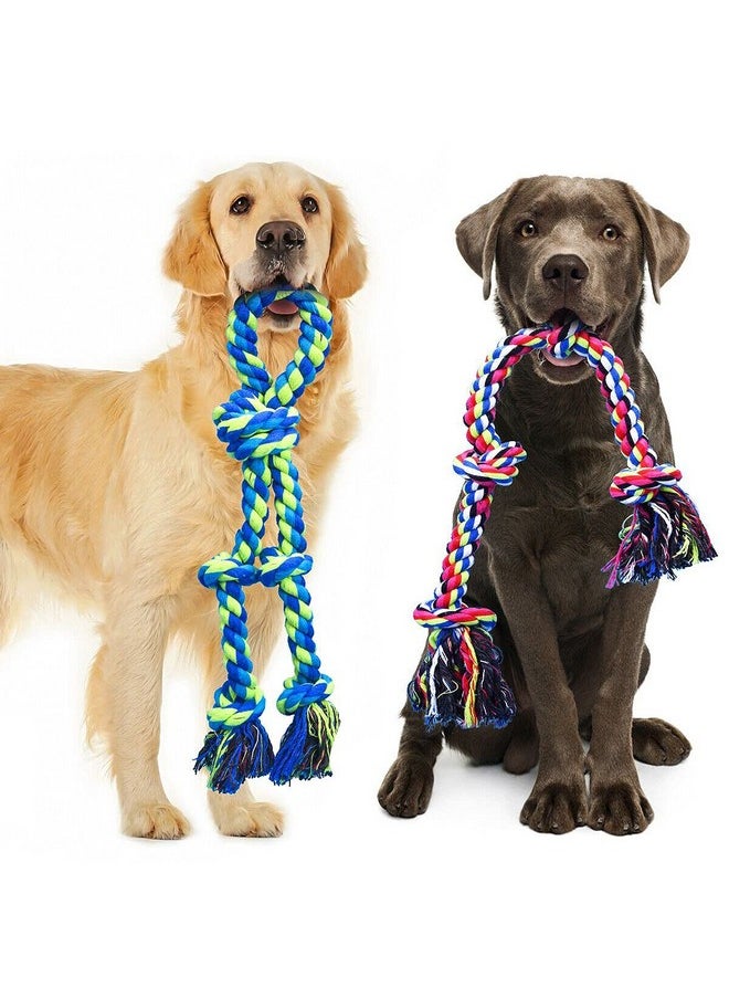 Feeko - Feeko Dog Rope Toys for Large and Medium Aggressive Chewers, 2 Pack Heavy Duty Dog Rope Toy for Large Breed, Indestructible Dog Chew Toys, Tug of War Dog Toy, 100% Cotton Teeth Cleaning - Image 1
